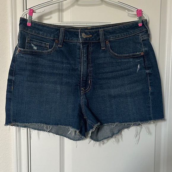 Denim High Rise OG Straight Dark Wash Old Navy Women's Shorts - Picture 1 of 4